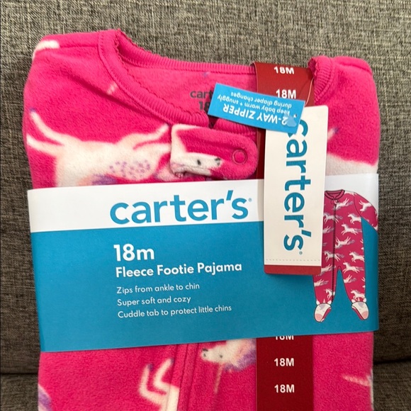 NWT Carter's Pink Fleece Footie Pajama - Picture 9 of 9